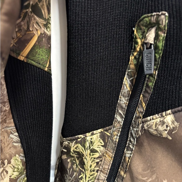 Cinch Outdoor Real Tree Soft Shell Black Camo Jacket Women’s Size Large - Picture 3 of 11